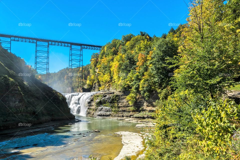 Directly above view waterfall