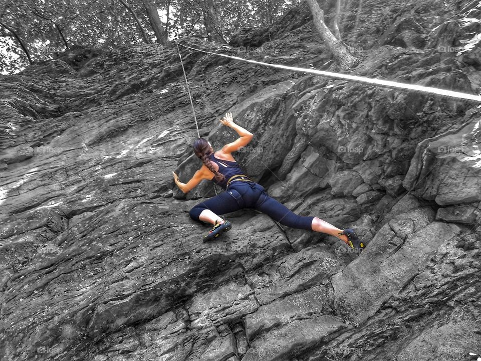 female rock climber