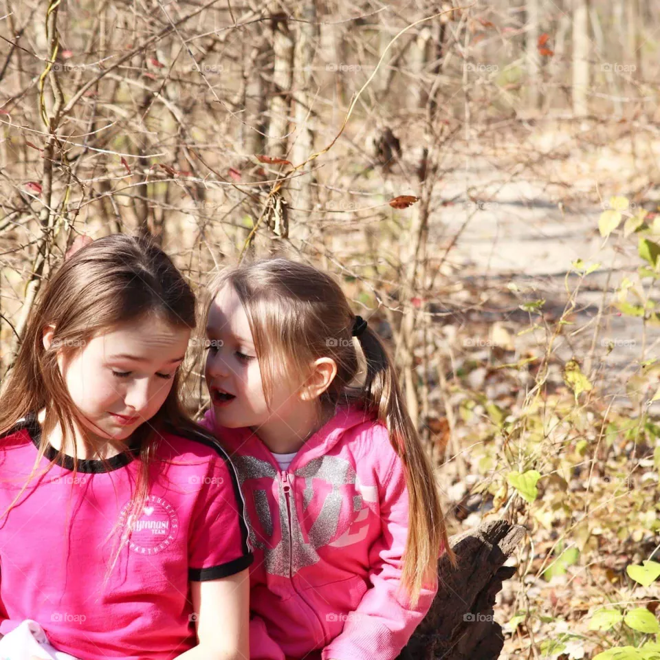 sisters on a nature trail