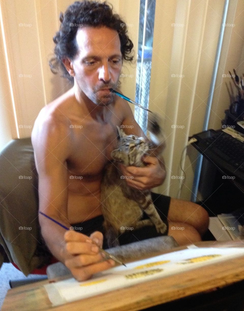 The Artist and the cat