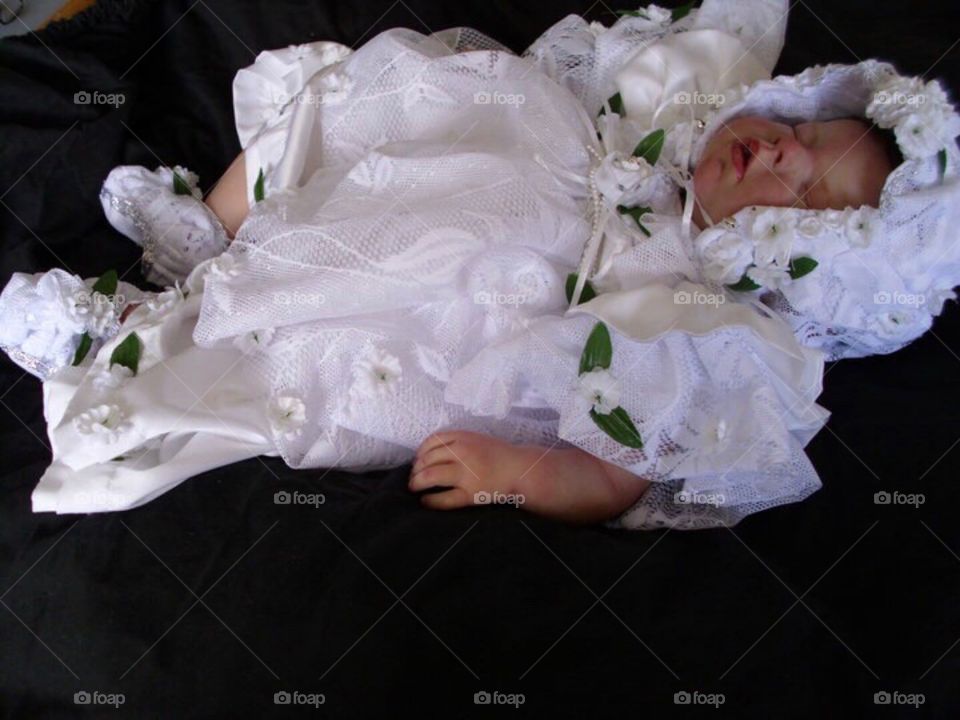 This is my art work I like to do ‘ it’s a reborn baby doll’ that’s starts out as a plain doll kit’ I have painted her’ rooted her hair’ and weighed her just like a real baby would feel in your arms’ I also handmade her hole outfit too 😊