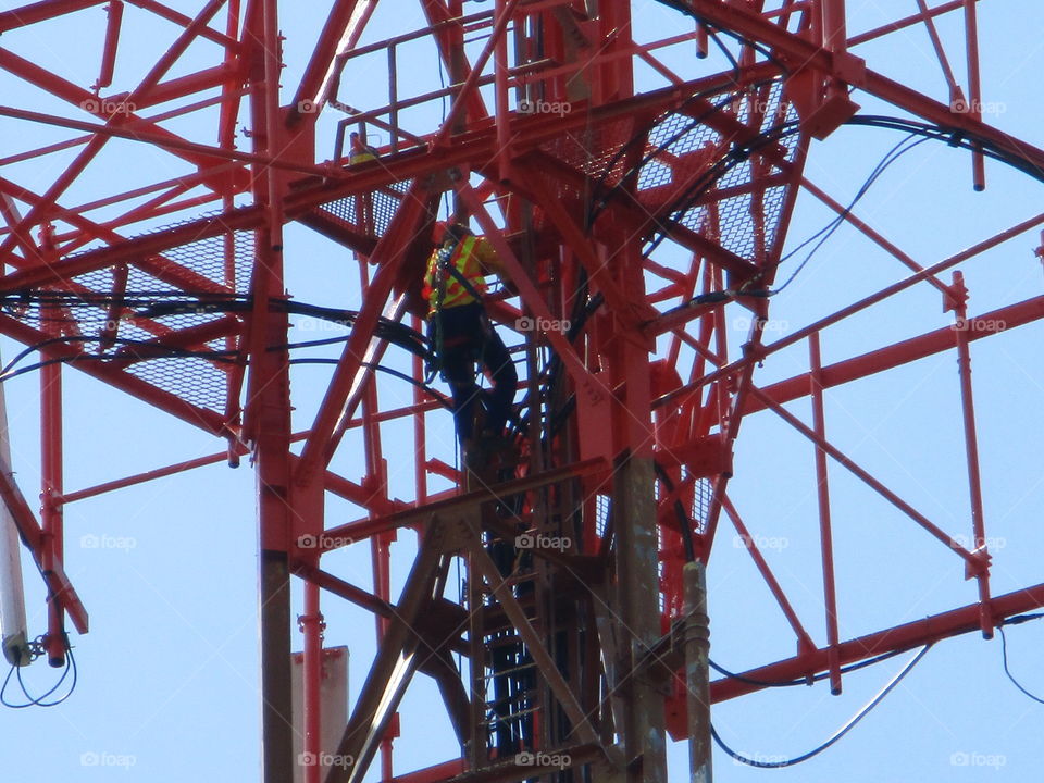 man on tower