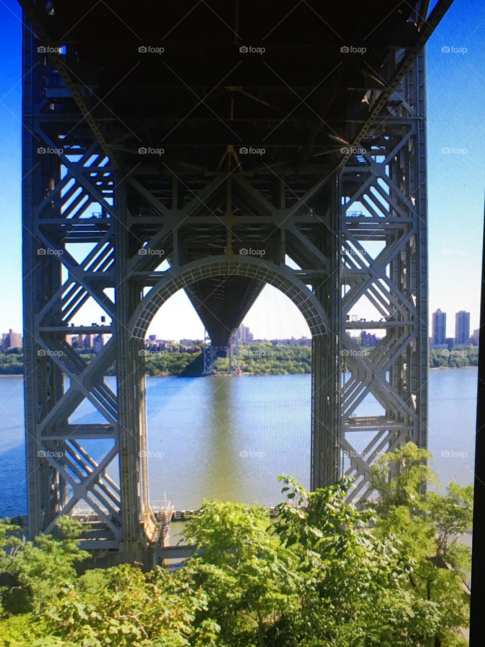 The view from the road under the George Washington Bridge.
