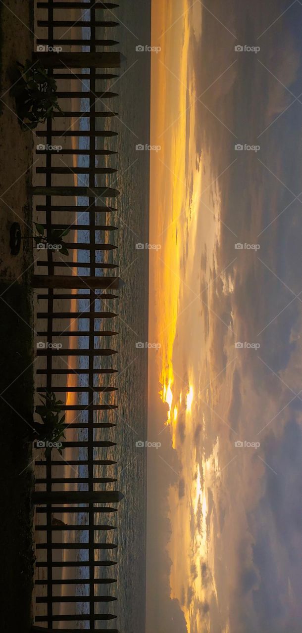 beach side captured sunset