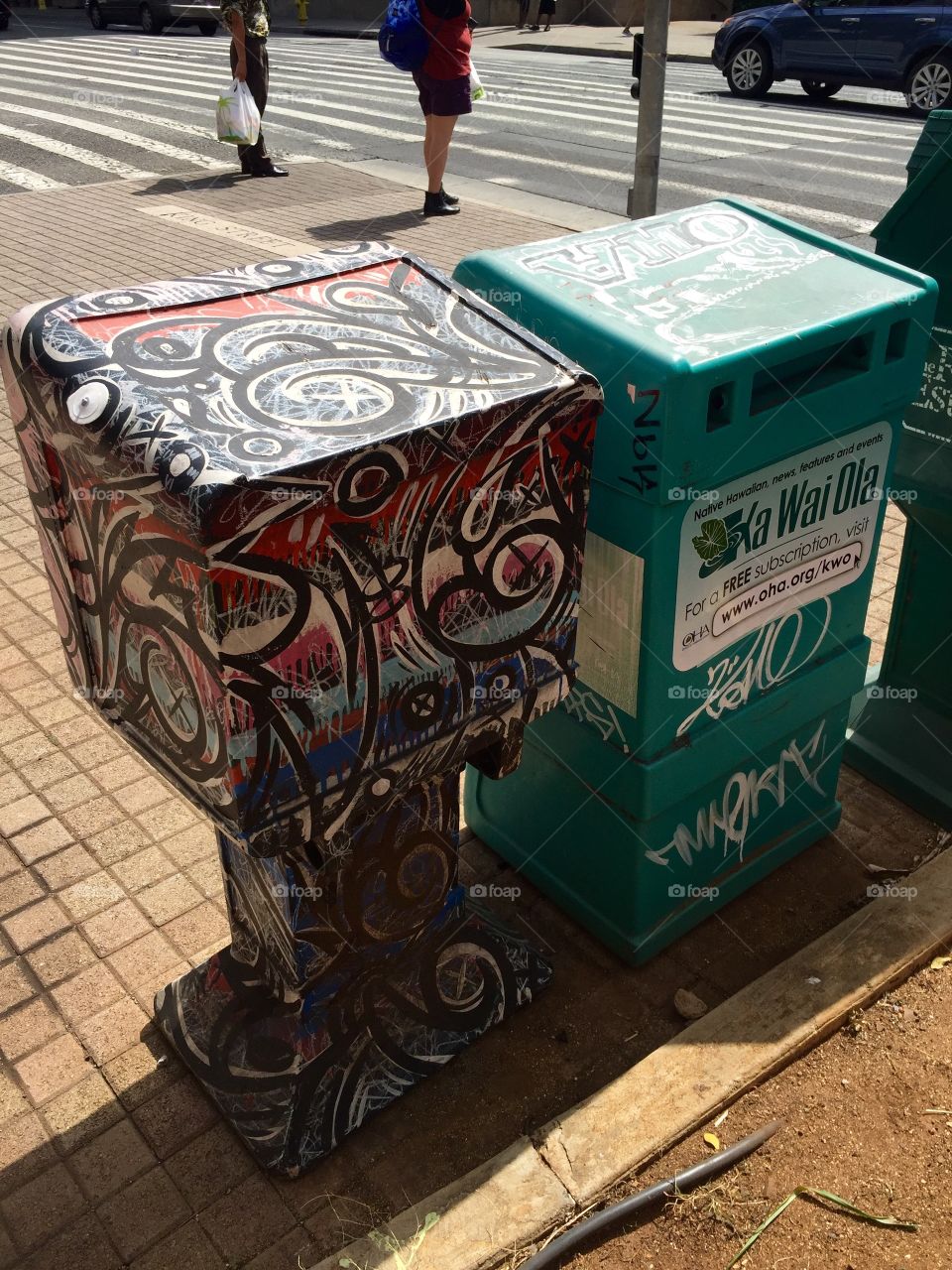 Street, People, City, Garbage, Container