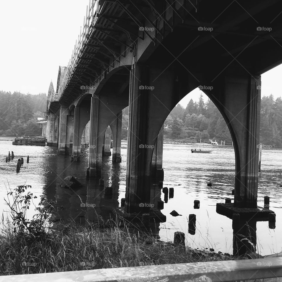 Under bridge black and white