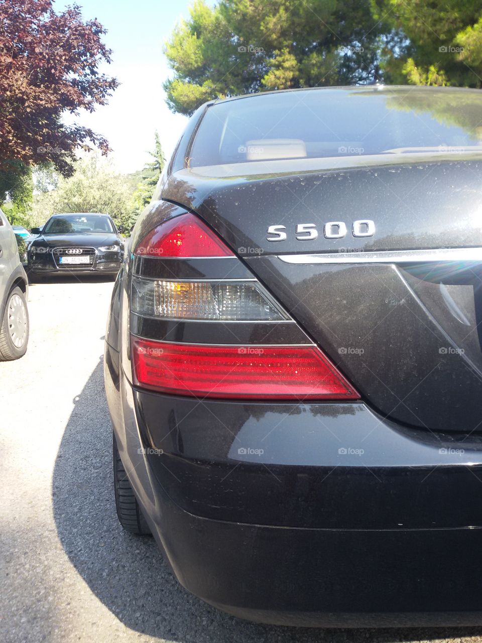 Mercedes car S500 from behind