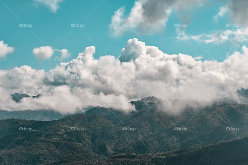 Clouds over the mountain range of Ukhrul, Manipur, India