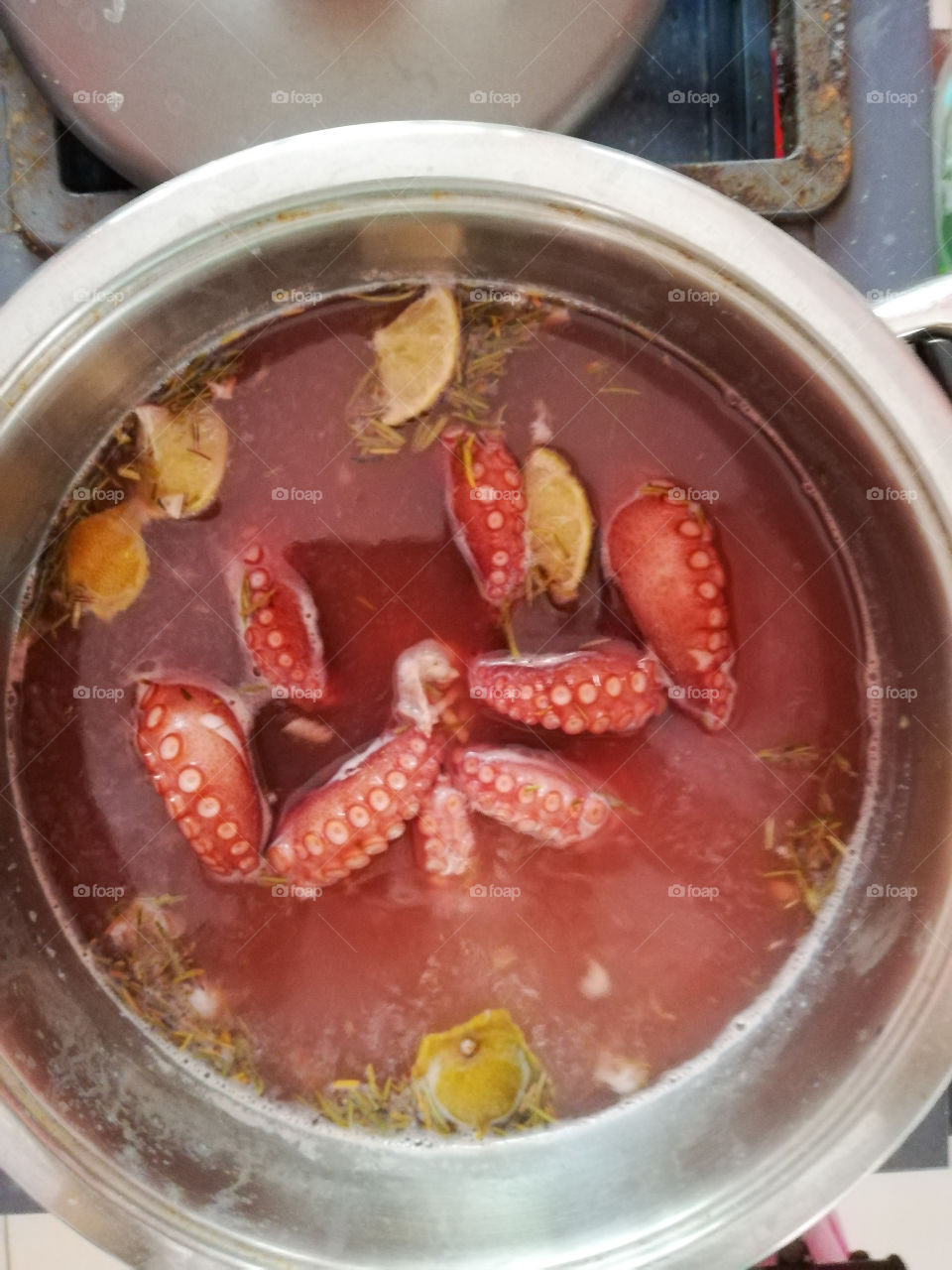 Octopus boiled . Brazil 