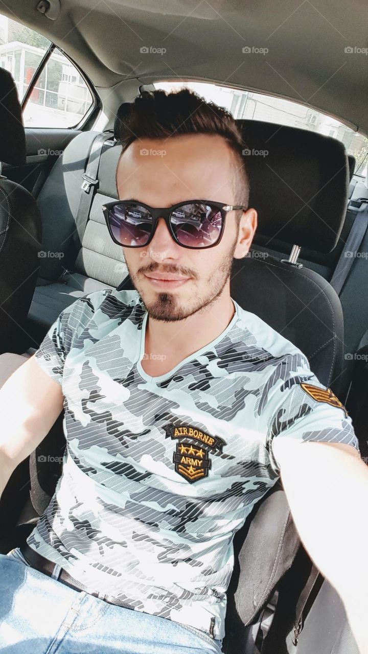 selfie in army shirt