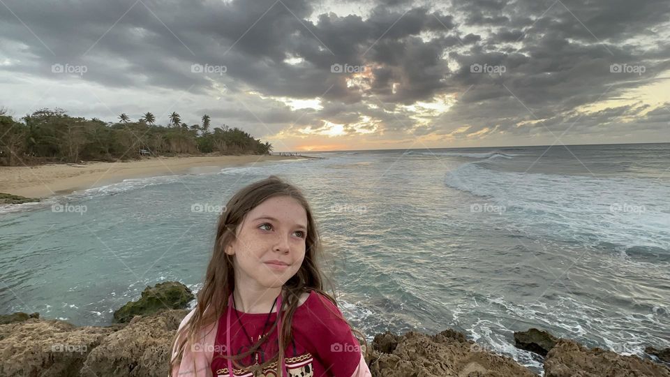  Little girl at sunset