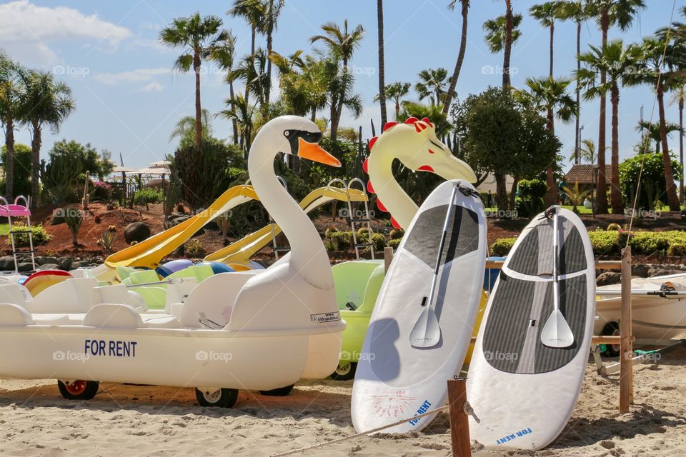 Watercraft at the beach in Gran Canaria, Spain, Europe