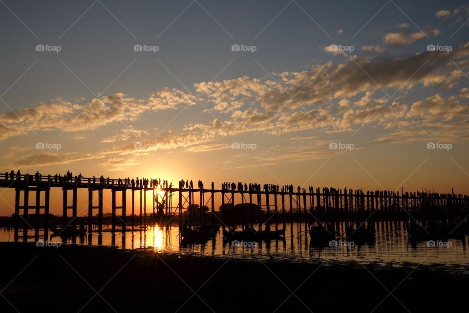 Ubein bridge sunset