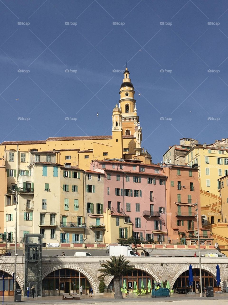 Typical houses with church from Provence