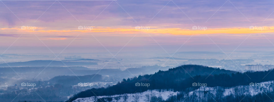 Nature landscape during sunset