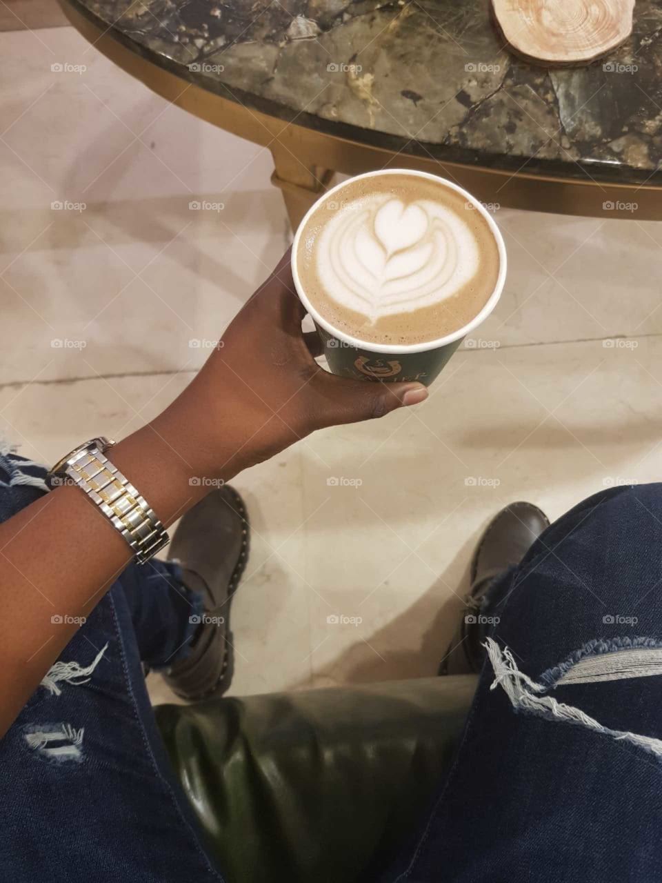 An early coffee on the go