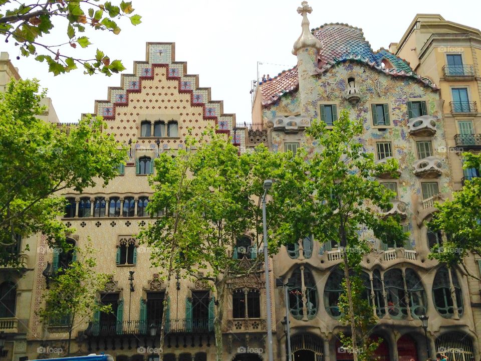 The Casa Batlló designed by Gaudí in Barcelona. 