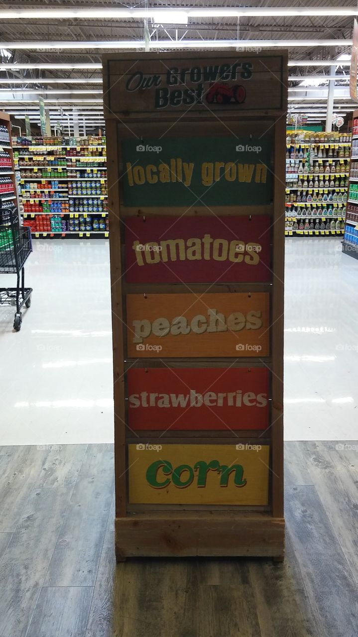 grocery store produce sign