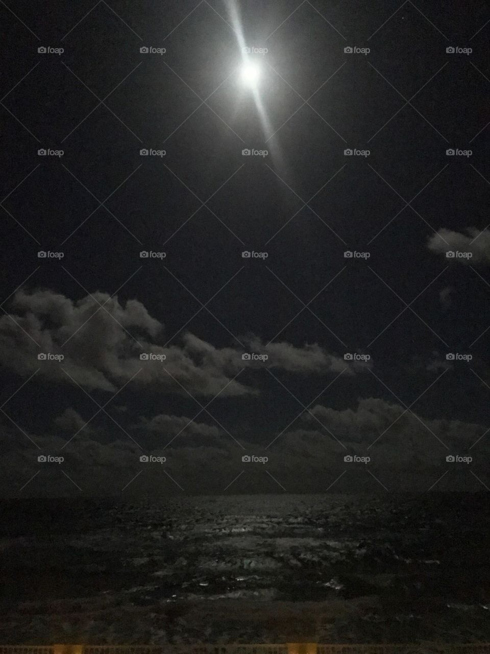 Moon over the Atlantic Ocean