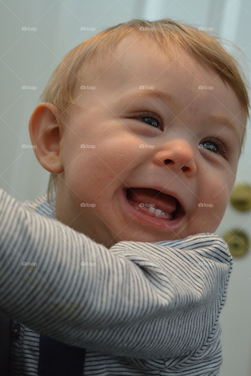 Close-up of a baby boy crying