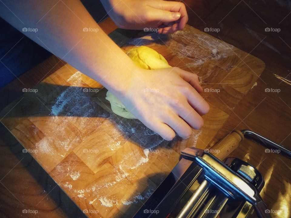 Kneading dough