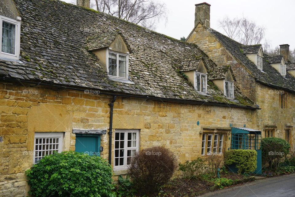 Row of character Cotswold cottages
