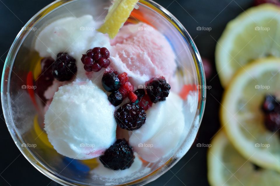 Ice cream with berries