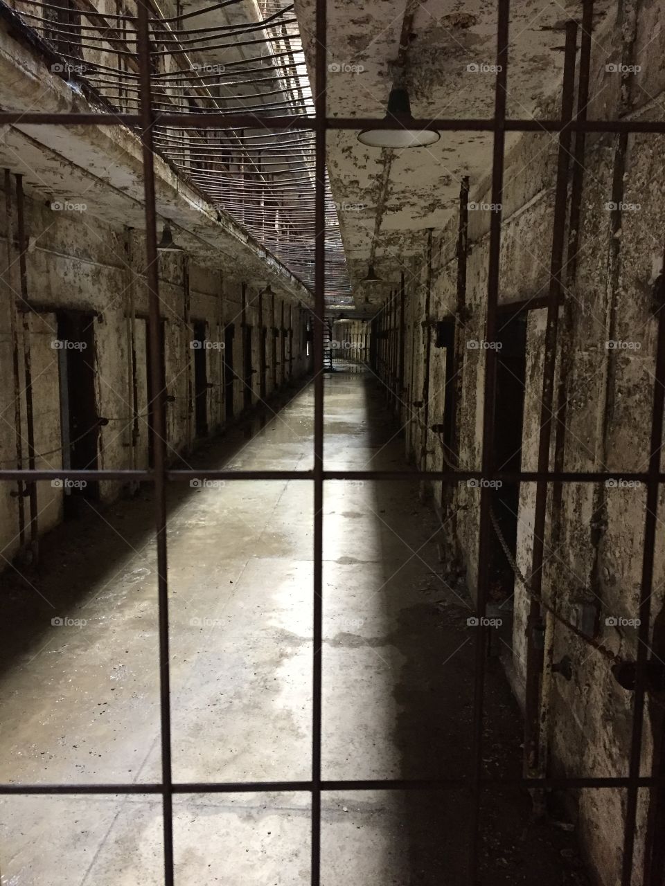 Behind bars at the historic Eastern State Penitentiary in Philadelphia,PA. 