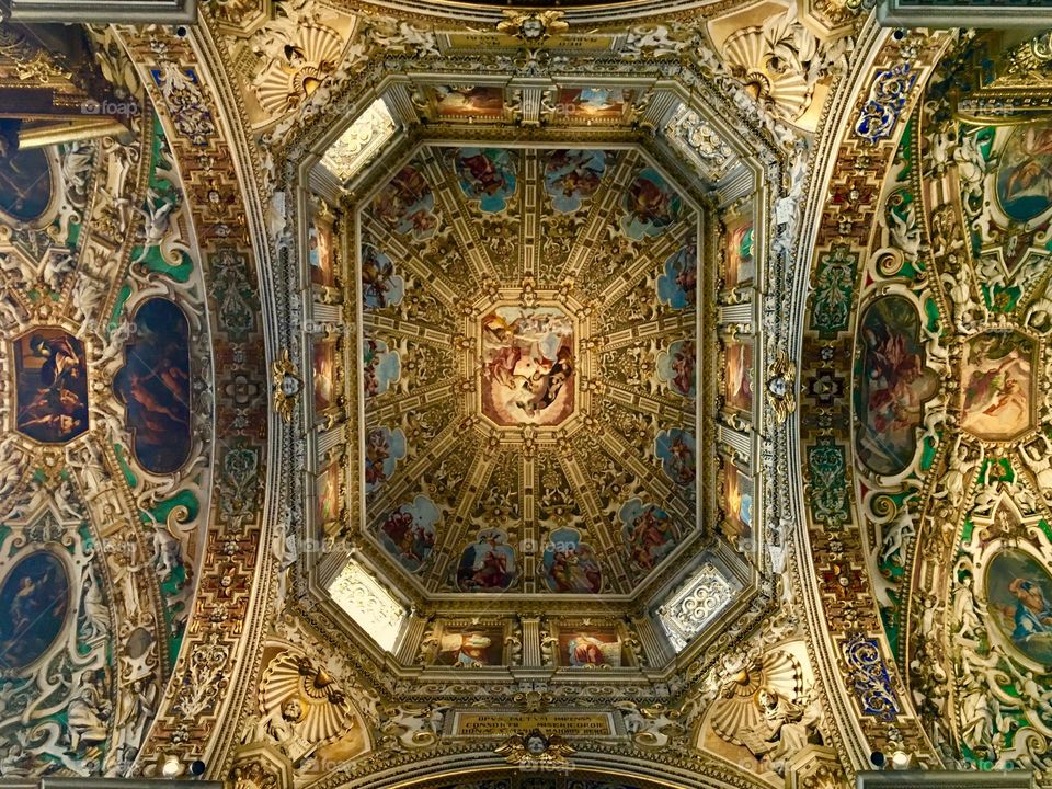 Love this ceiling! Bergamo Cathedral