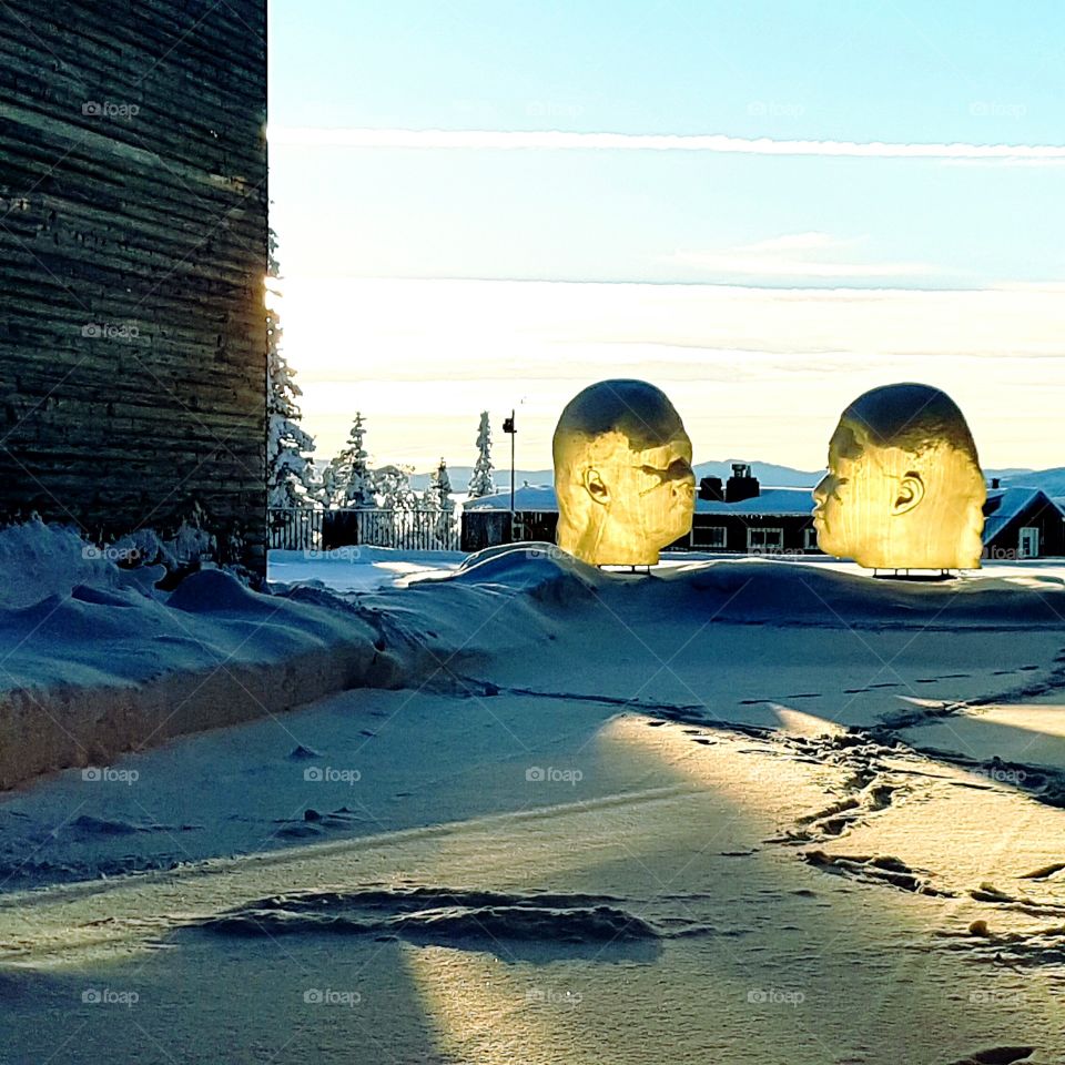 The sculpture "Irma and Nuria" at Copperhill Mountain Lodge in Åre, Sweden.