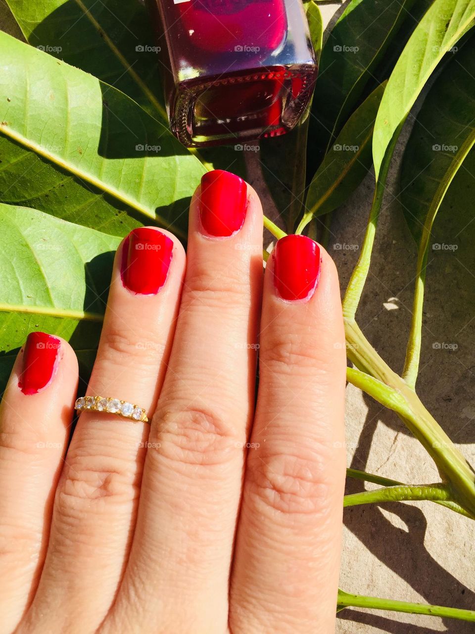 My red manicure