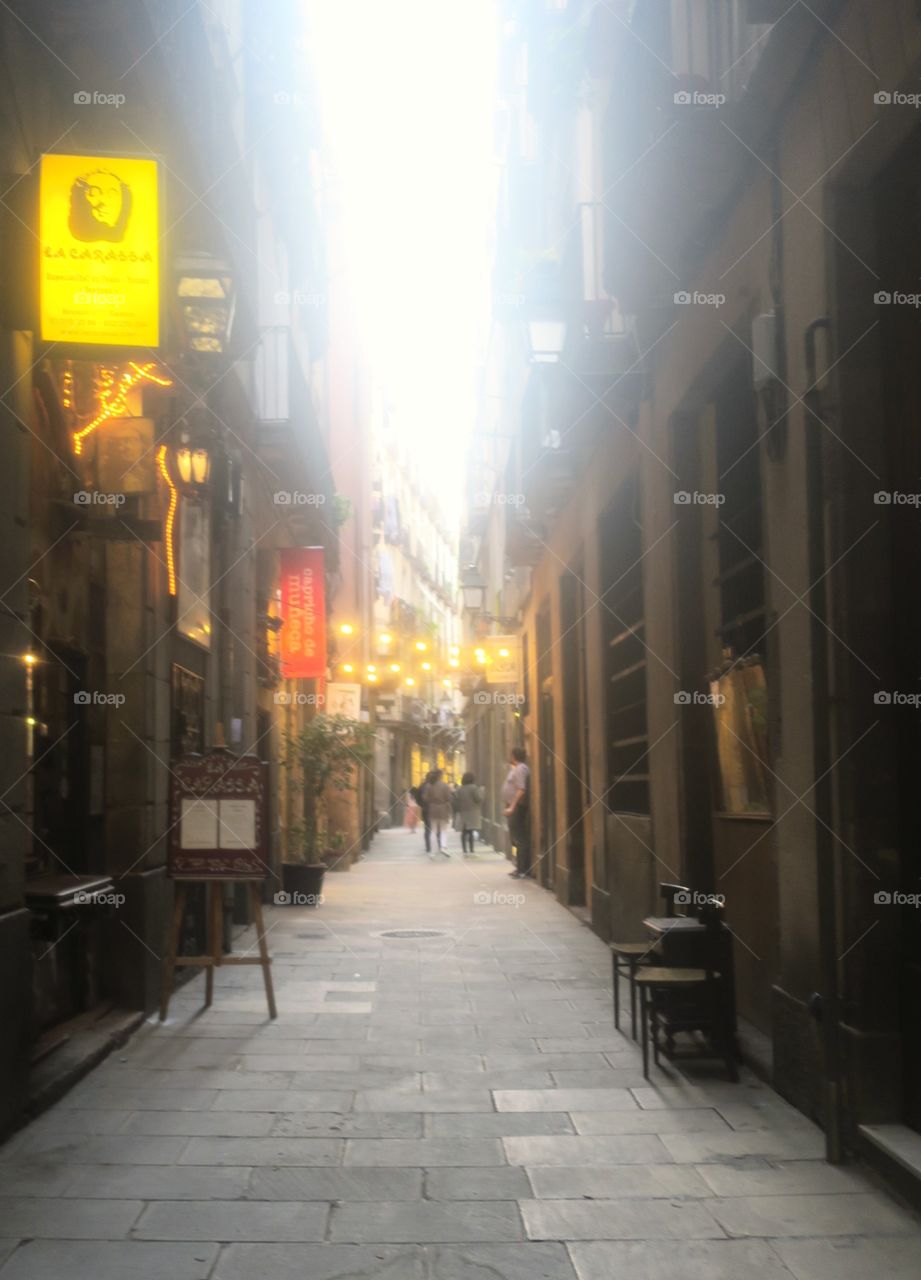 Light in the streets of Barcelona