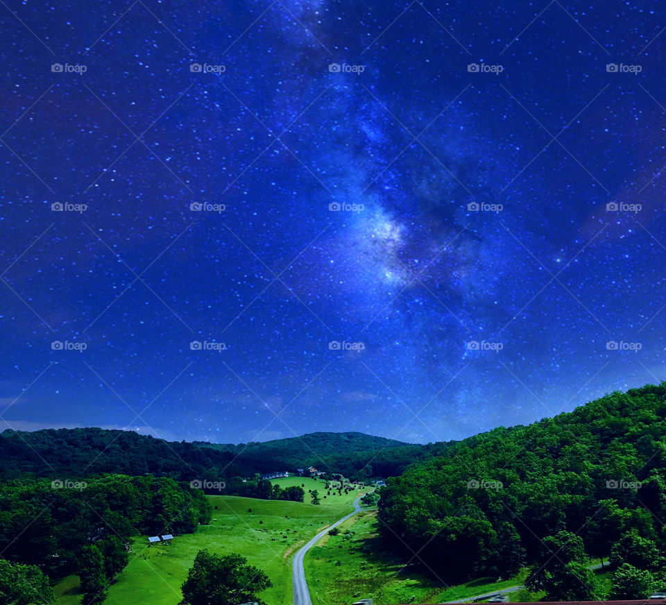 Lush green hillside valley 