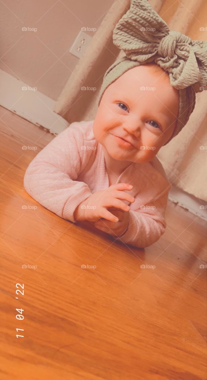 Excited she’s finally on the crawling move. 