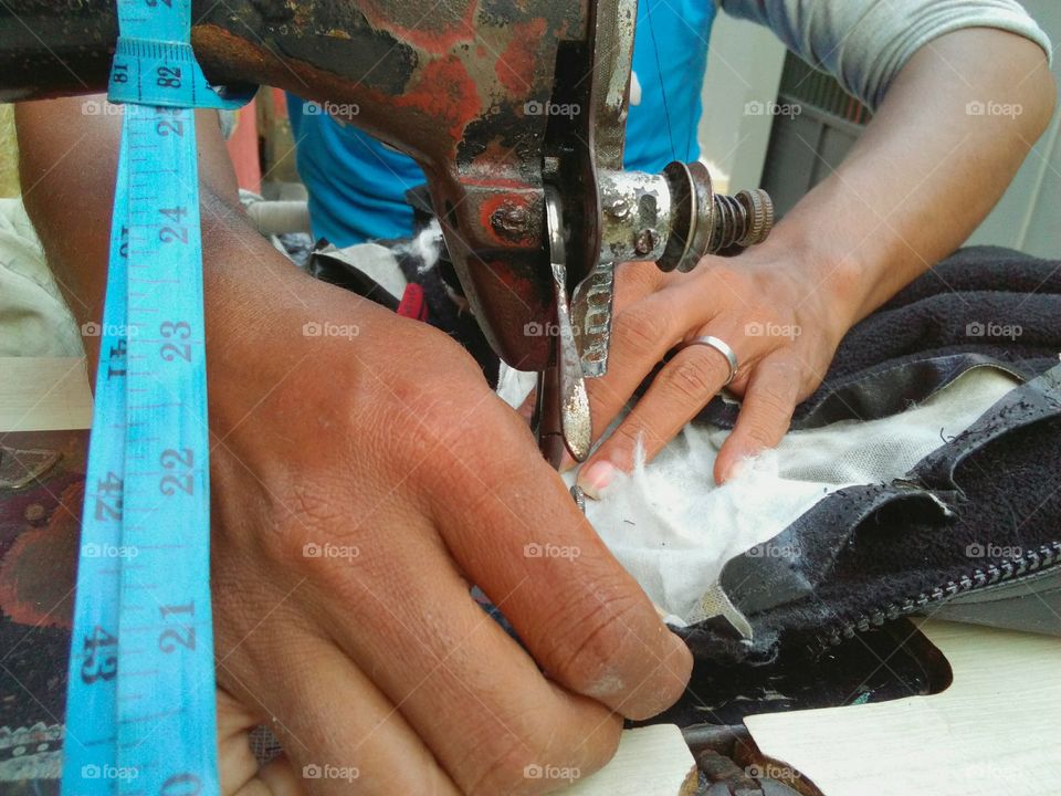 tailor working