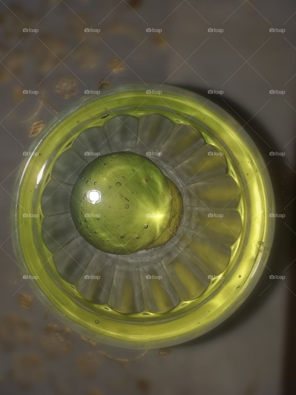 beautiful green lemon juice in glass