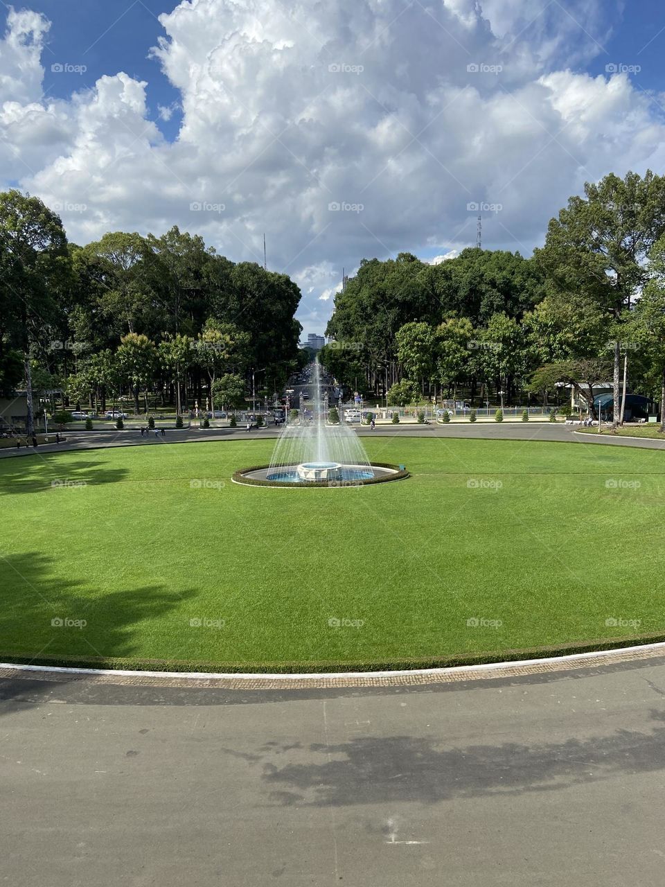 Beautiful fountains in the gardens of Vietnam 