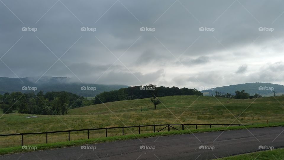 Storm clouds over Sky Meadow, Virginia