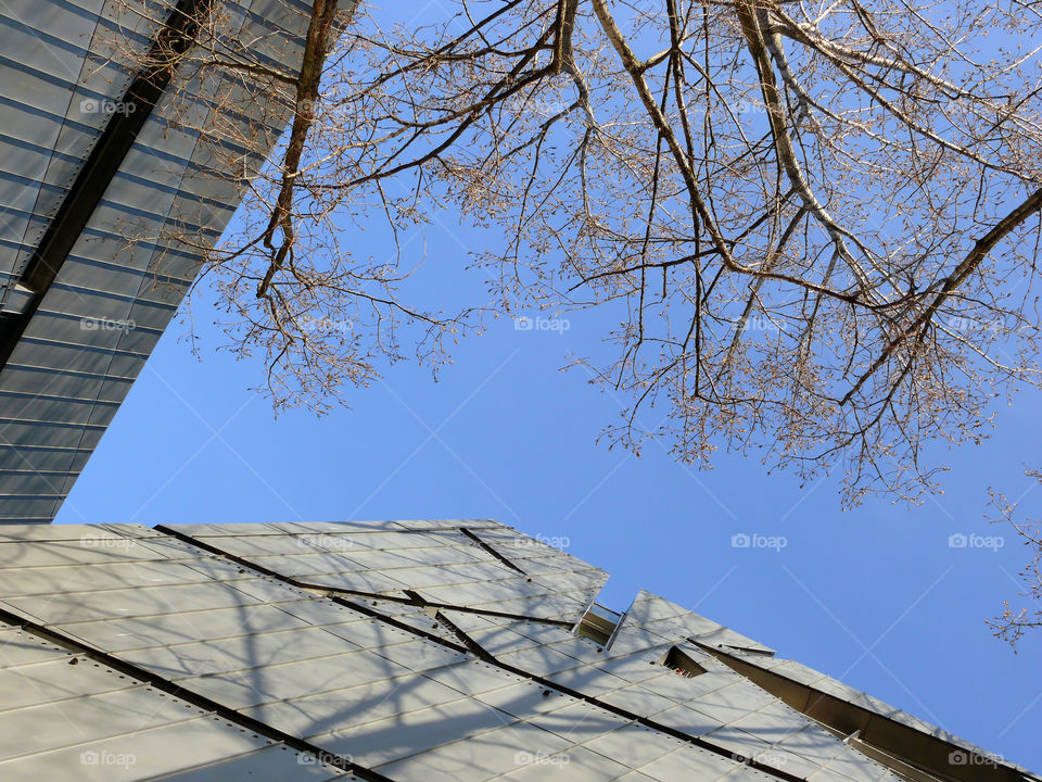 Low angle view of built structure against clear sky in Berlin, Germany.