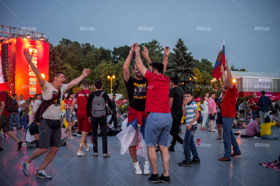 FIFA Fan Fest in Moscow, Russia, Brazil vs Serbia, 27 June 2018