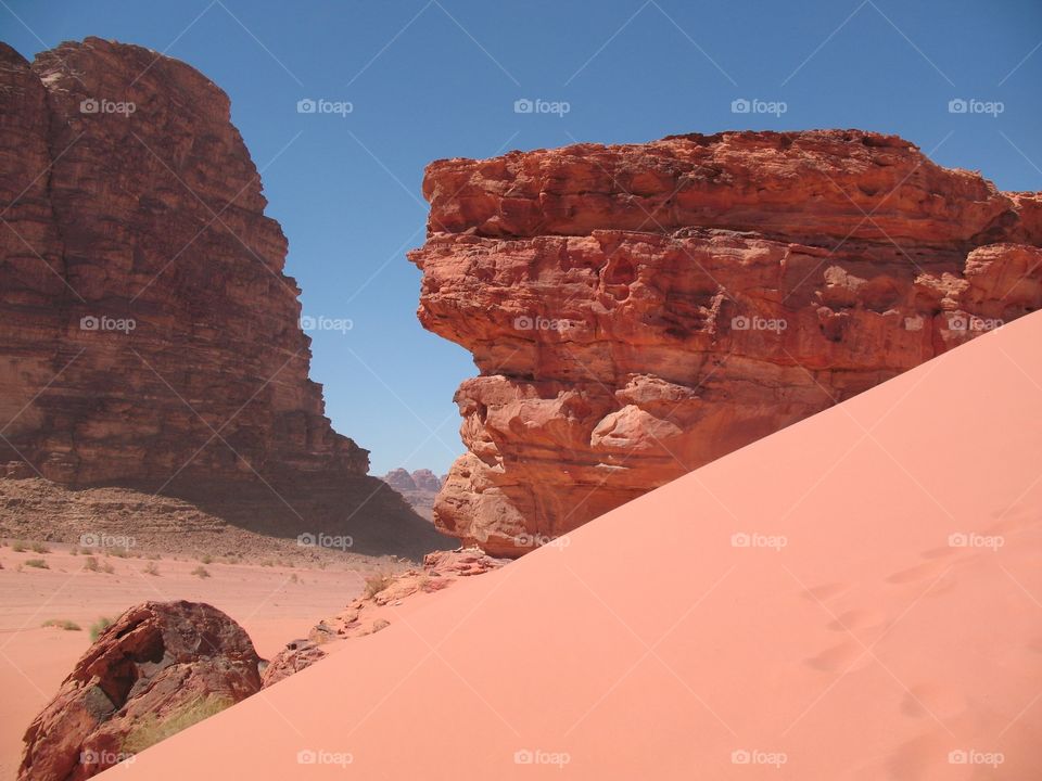 Red desert & rock. Wadi Rum, Jordan. 
