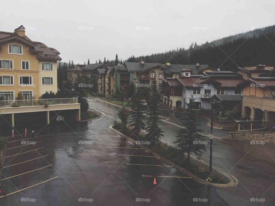 Cloudy day at sunpeaks resort! 