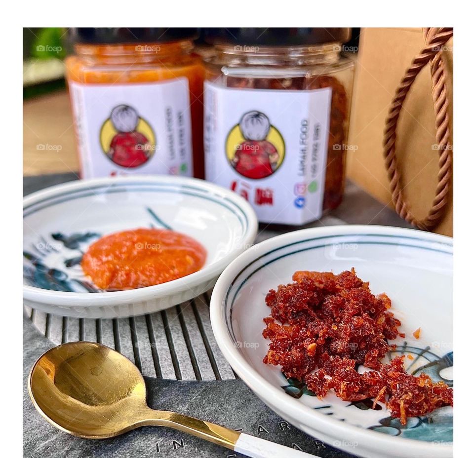 Homemade garlic Chilli and hae bi hiam spicy