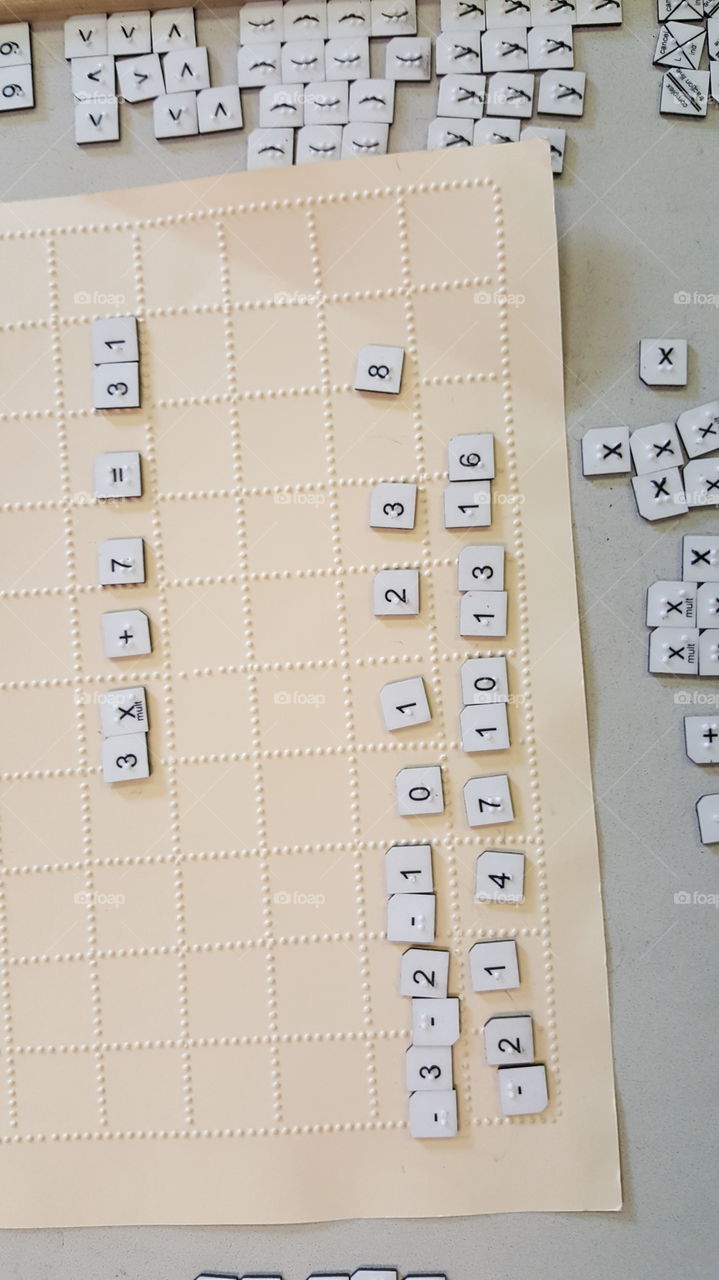 Braille in math problem