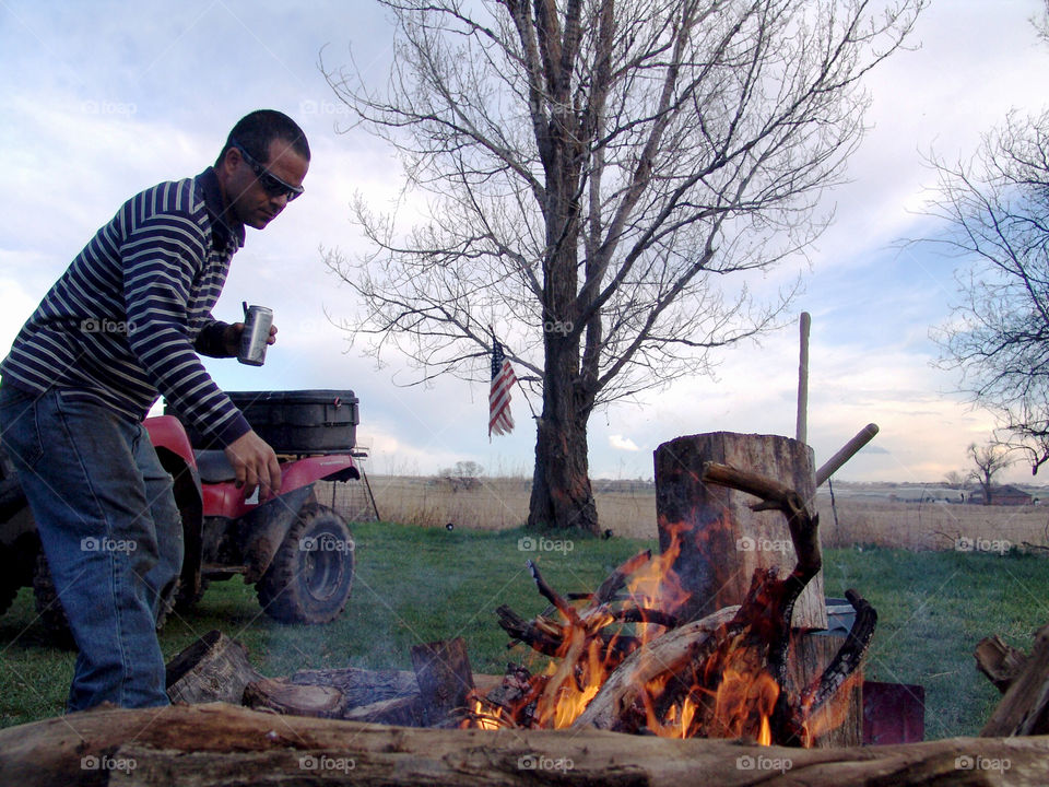 Feed the Fire. Spring bonfire at the farm.