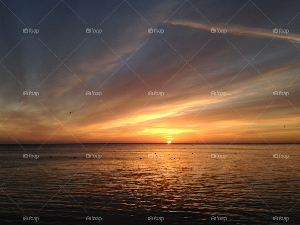 Sunset, Water, Dawn, Evening, Sun