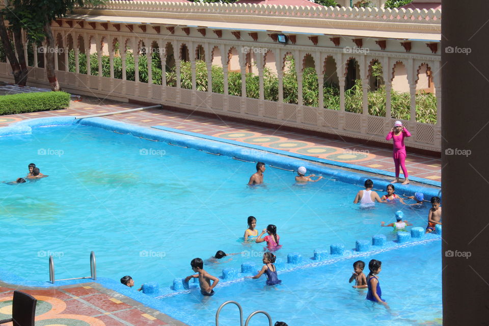 kids in swimming pool