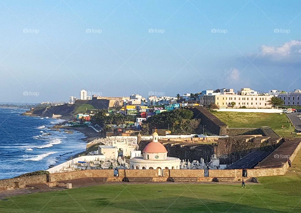 Old San Juan from del Morro and the seaside