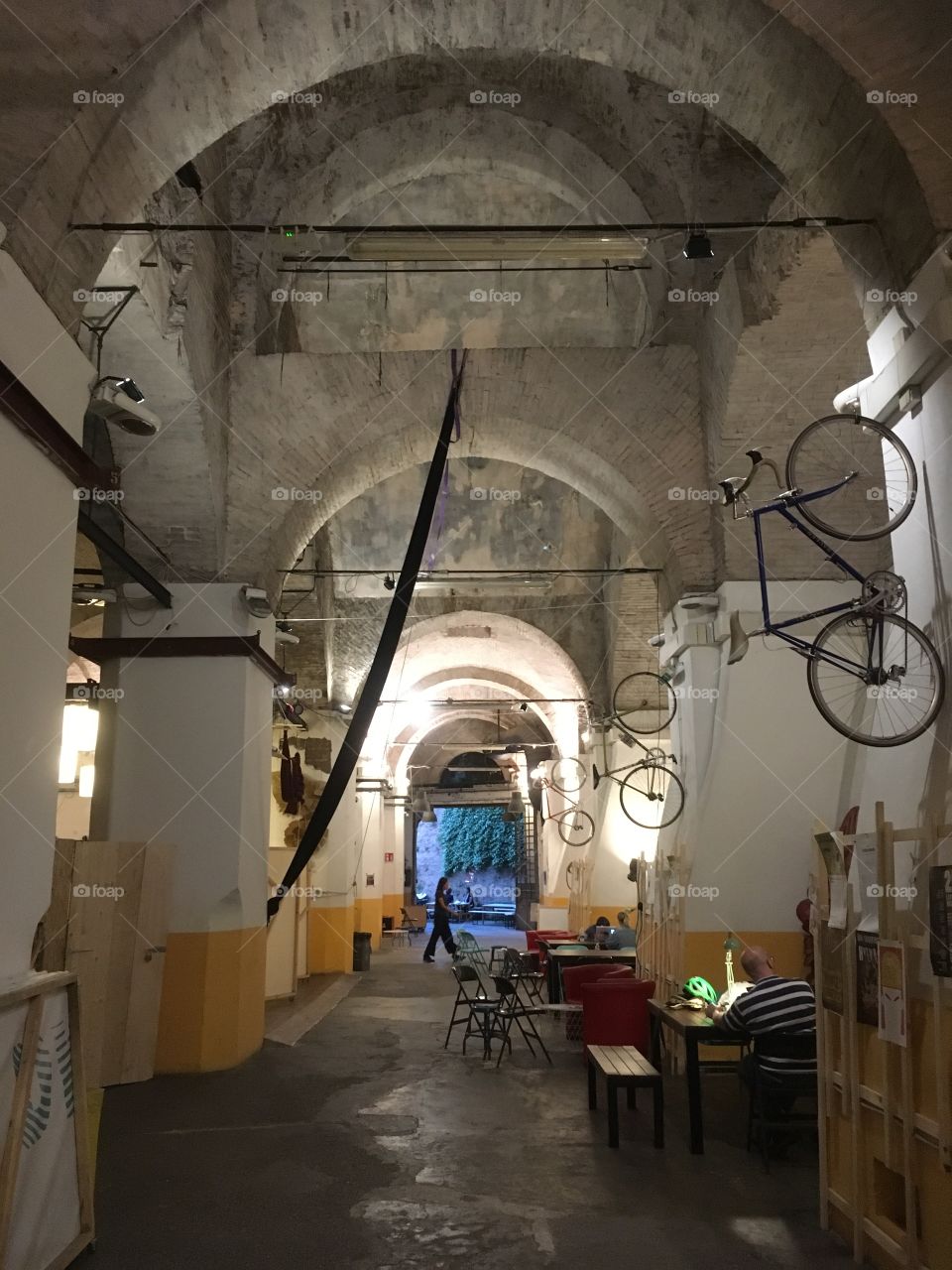 Beautiful hallway in an italian coffee bike place!