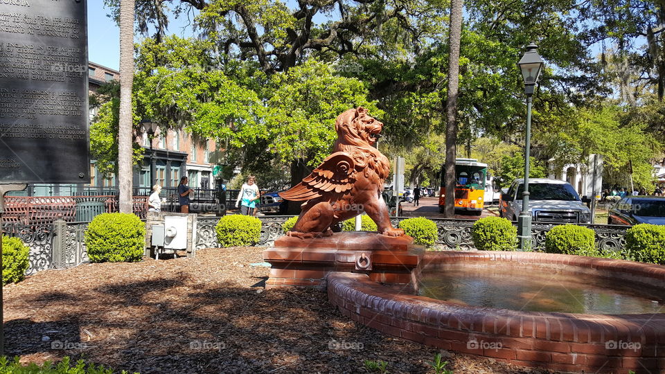 One of the many fine and striking monuments scattered throughout the urban jungle of Savannah.